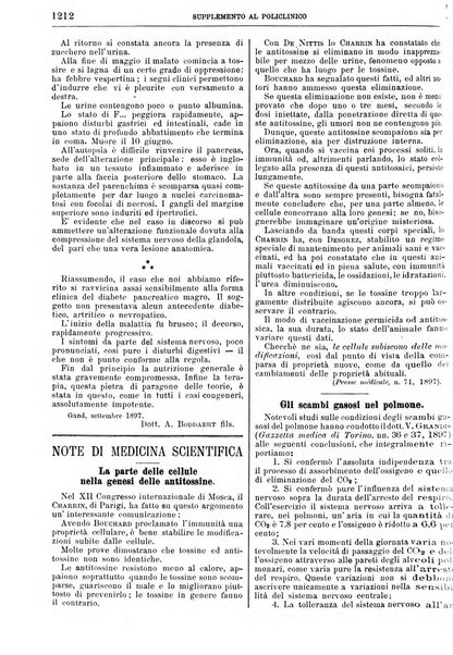 Supplemento al policlinico periodico di medicina, chirurgia ed igiene