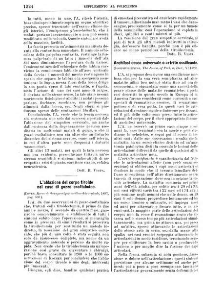 Supplemento al policlinico periodico di medicina, chirurgia ed igiene