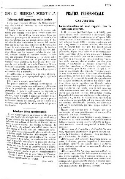 Supplemento al policlinico periodico di medicina, chirurgia ed igiene