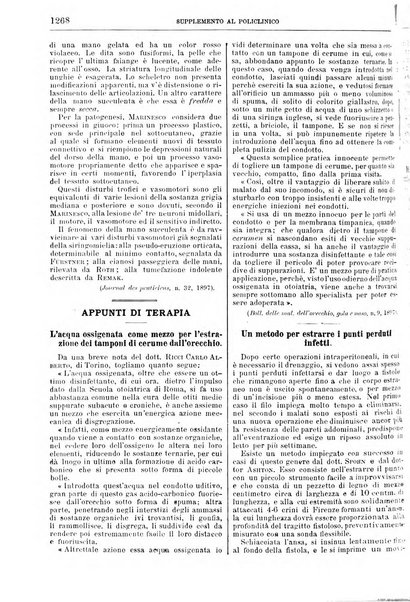 Supplemento al policlinico periodico di medicina, chirurgia ed igiene