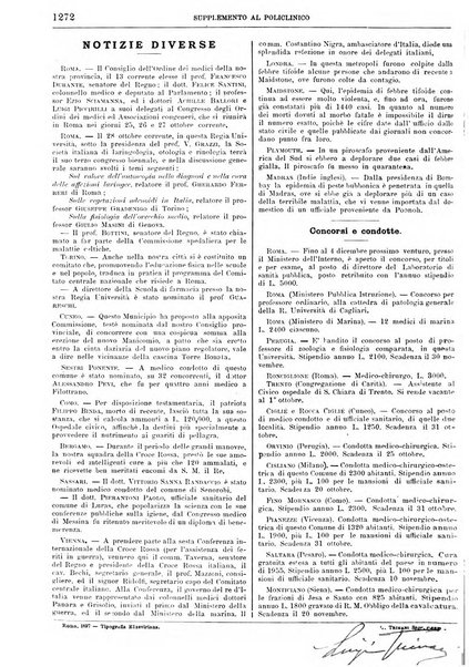 Supplemento al policlinico periodico di medicina, chirurgia ed igiene