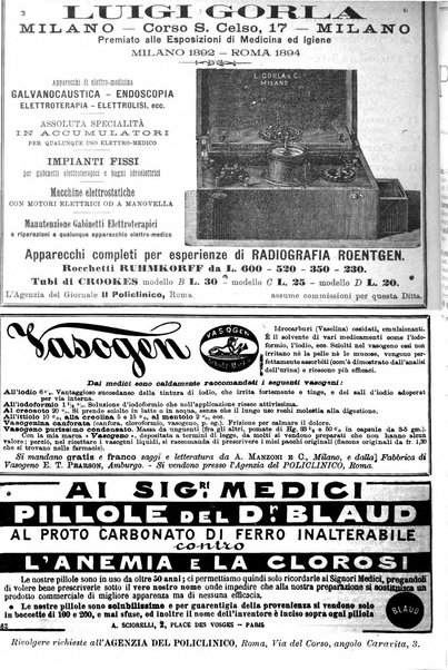 Supplemento al policlinico periodico di medicina, chirurgia ed igiene