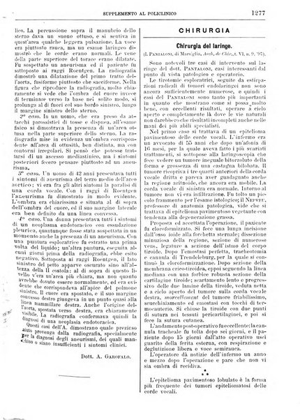 Supplemento al policlinico periodico di medicina, chirurgia ed igiene