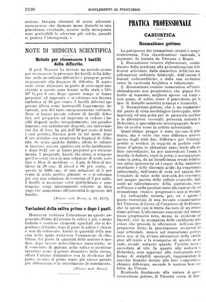 Supplemento al policlinico periodico di medicina, chirurgia ed igiene