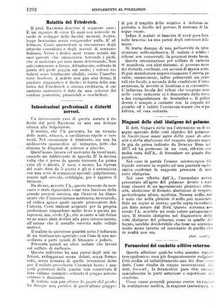 Supplemento al policlinico periodico di medicina, chirurgia ed igiene