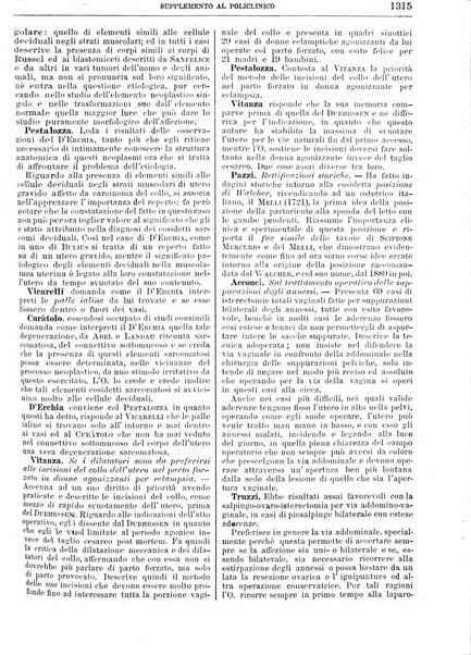 Supplemento al policlinico periodico di medicina, chirurgia ed igiene