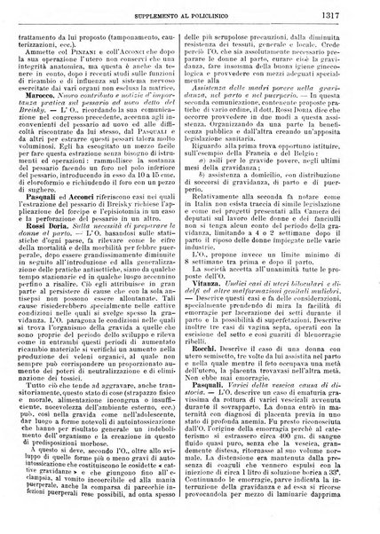 Supplemento al policlinico periodico di medicina, chirurgia ed igiene