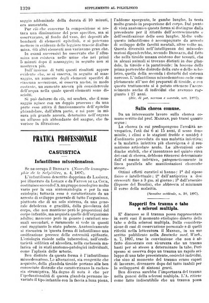 Supplemento al policlinico periodico di medicina, chirurgia ed igiene