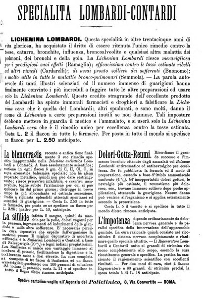 Supplemento al policlinico periodico di medicina, chirurgia ed igiene