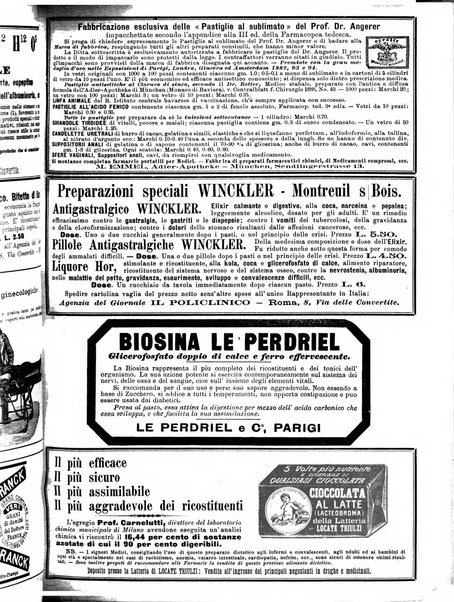 Supplemento al policlinico periodico di medicina, chirurgia ed igiene