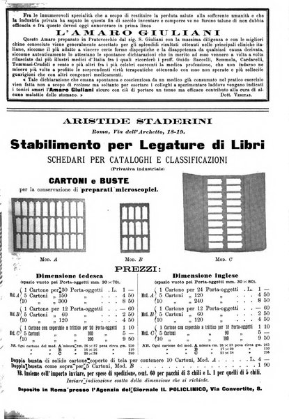 Supplemento al policlinico periodico di medicina, chirurgia ed igiene