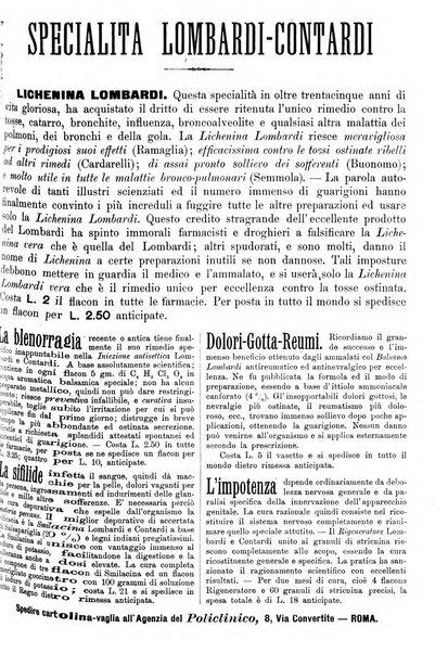 Supplemento al policlinico periodico di medicina, chirurgia ed igiene