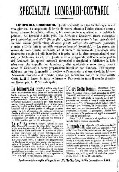 Supplemento al policlinico periodico di medicina, chirurgia ed igiene