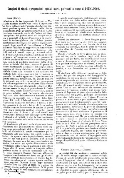 Supplemento al policlinico periodico di medicina, chirurgia ed igiene