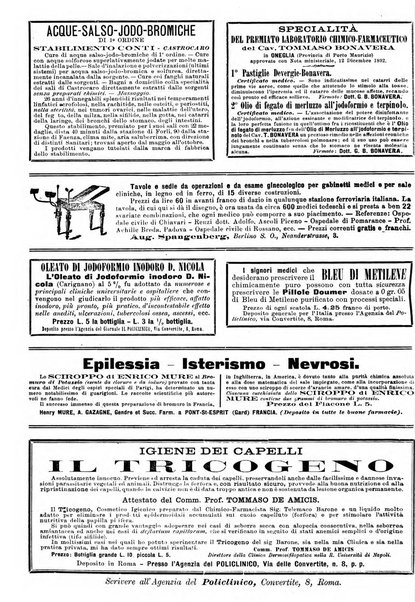 Supplemento al policlinico periodico di medicina, chirurgia ed igiene