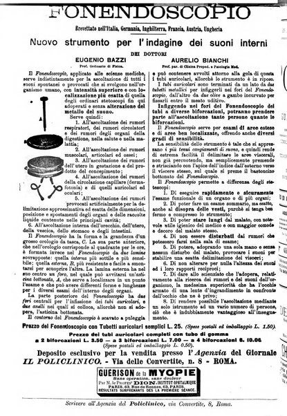 Supplemento al policlinico periodico di medicina, chirurgia ed igiene