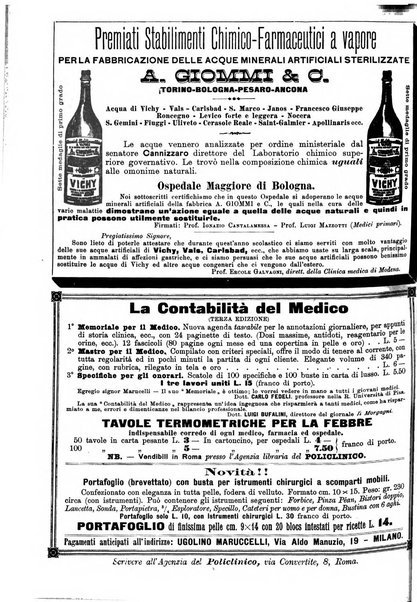 Supplemento al policlinico periodico di medicina, chirurgia ed igiene