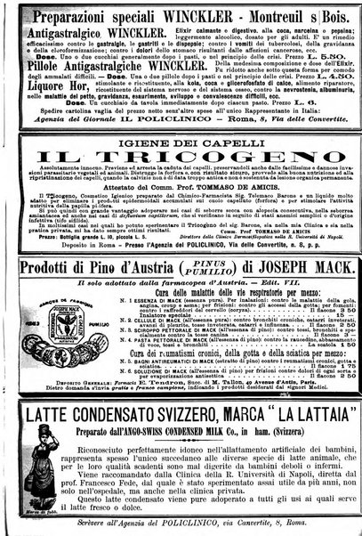 Supplemento al policlinico periodico di medicina, chirurgia ed igiene