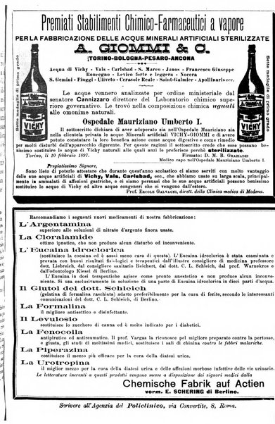 Supplemento al policlinico periodico di medicina, chirurgia ed igiene