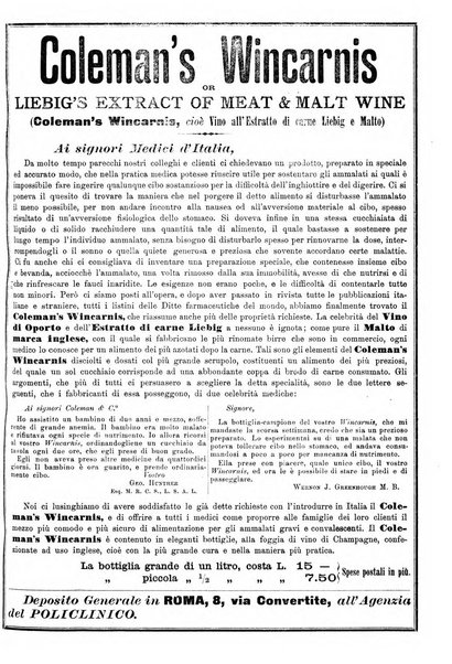 Supplemento al policlinico periodico di medicina, chirurgia ed igiene