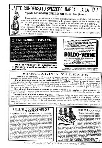 Supplemento al policlinico periodico di medicina, chirurgia ed igiene