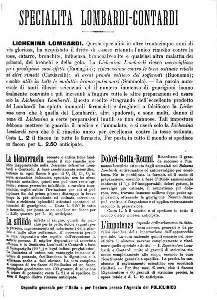 Supplemento al policlinico periodico di medicina, chirurgia ed igiene