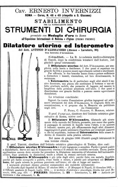 Supplemento al policlinico periodico di medicina, chirurgia ed igiene