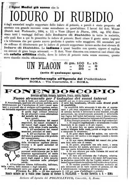 Supplemento al policlinico periodico di medicina, chirurgia ed igiene