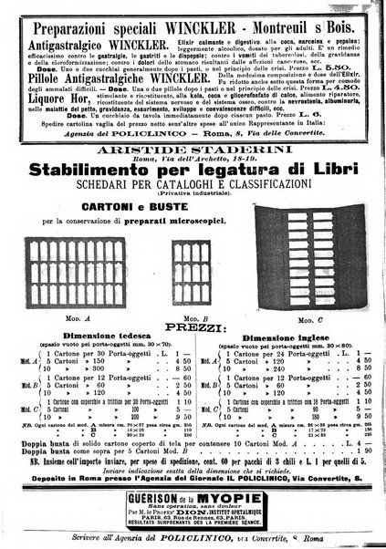 Supplemento al policlinico periodico di medicina, chirurgia ed igiene