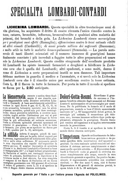 Supplemento al policlinico periodico di medicina, chirurgia ed igiene