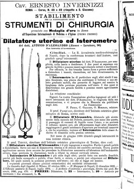 Supplemento al policlinico periodico di medicina, chirurgia ed igiene