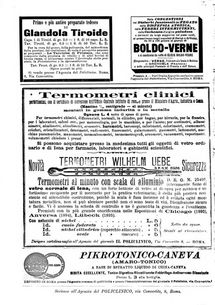 Supplemento al policlinico periodico di medicina, chirurgia ed igiene