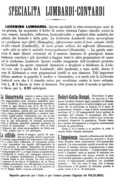 Supplemento al policlinico periodico di medicina, chirurgia ed igiene