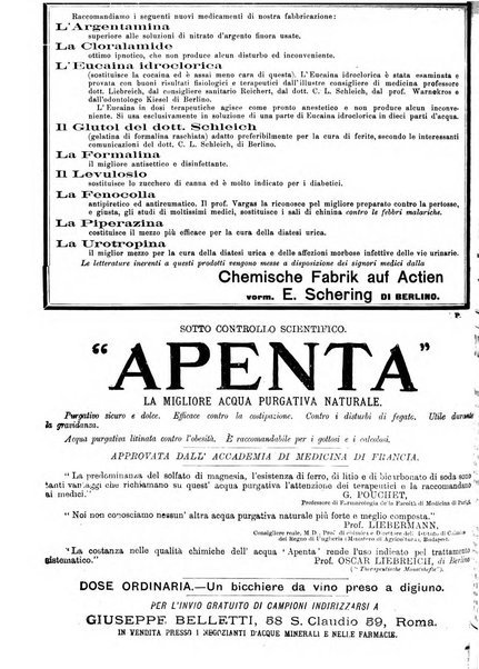 Supplemento al policlinico periodico di medicina, chirurgia ed igiene