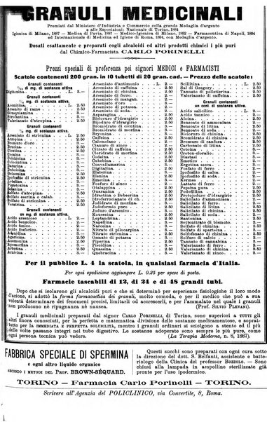 Supplemento al policlinico periodico di medicina, chirurgia ed igiene