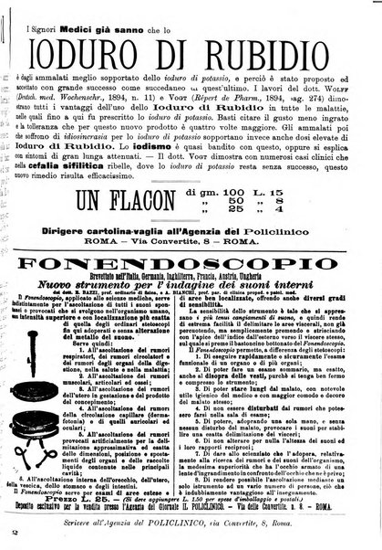 Supplemento al policlinico periodico di medicina, chirurgia ed igiene