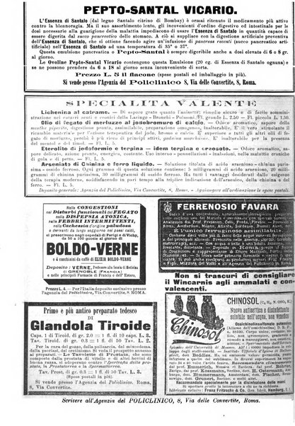 Supplemento al policlinico periodico di medicina, chirurgia ed igiene