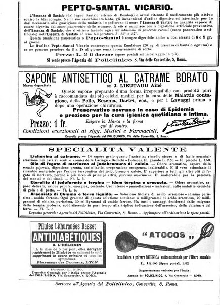 Supplemento al policlinico periodico di medicina, chirurgia ed igiene