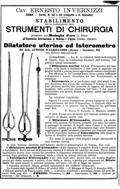 Supplemento al policlinico periodico di medicina, chirurgia ed igiene