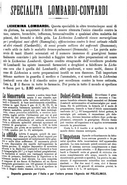 Supplemento al policlinico periodico di medicina, chirurgia ed igiene