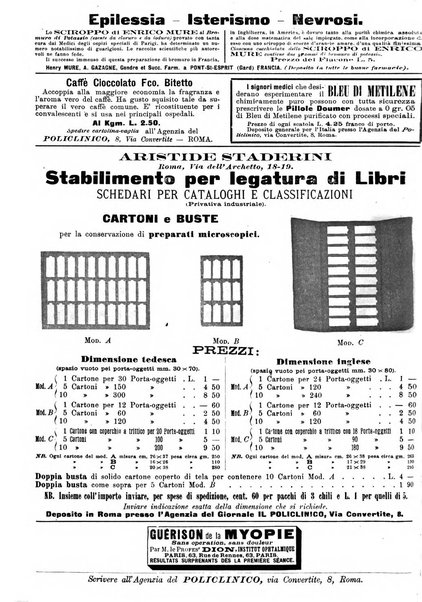 Supplemento al policlinico periodico di medicina, chirurgia ed igiene