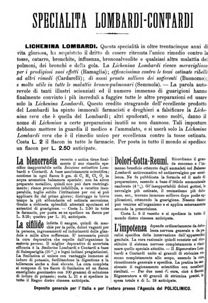 Supplemento al policlinico periodico di medicina, chirurgia ed igiene