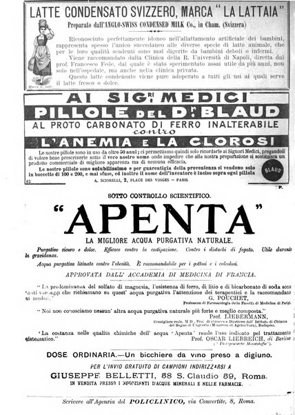 Supplemento al policlinico periodico di medicina, chirurgia ed igiene