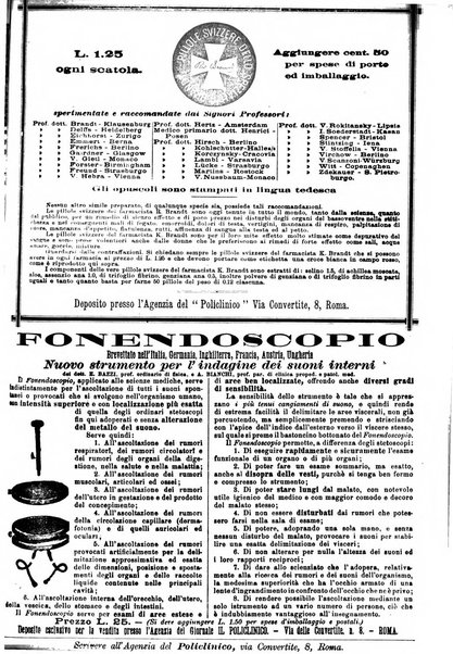 Supplemento al policlinico periodico di medicina, chirurgia ed igiene