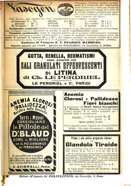 Supplemento al policlinico periodico di medicina, chirurgia ed igiene