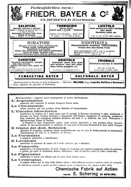 Supplemento al policlinico periodico di medicina, chirurgia ed igiene