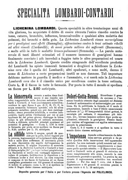 Supplemento al policlinico periodico di medicina, chirurgia ed igiene