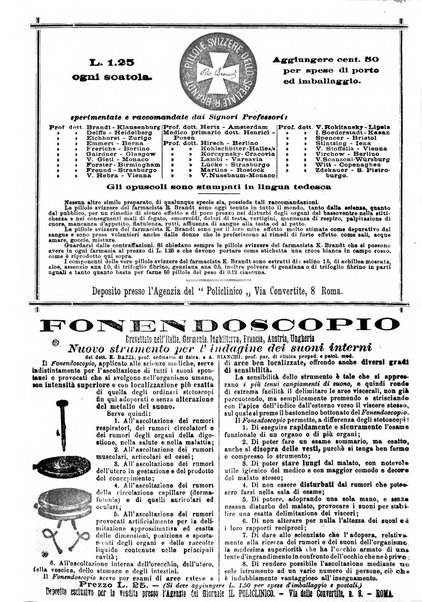 Supplemento al policlinico periodico di medicina, chirurgia ed igiene