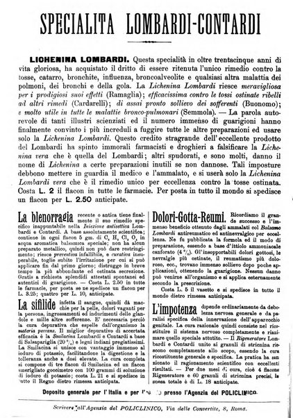 Supplemento al policlinico periodico di medicina, chirurgia ed igiene