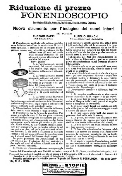 Supplemento al policlinico periodico di medicina, chirurgia ed igiene